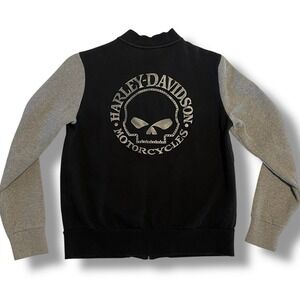 Harley Davidson Willie G Zip Up Sweatshirt Bomber Jacket Size Women's Medium